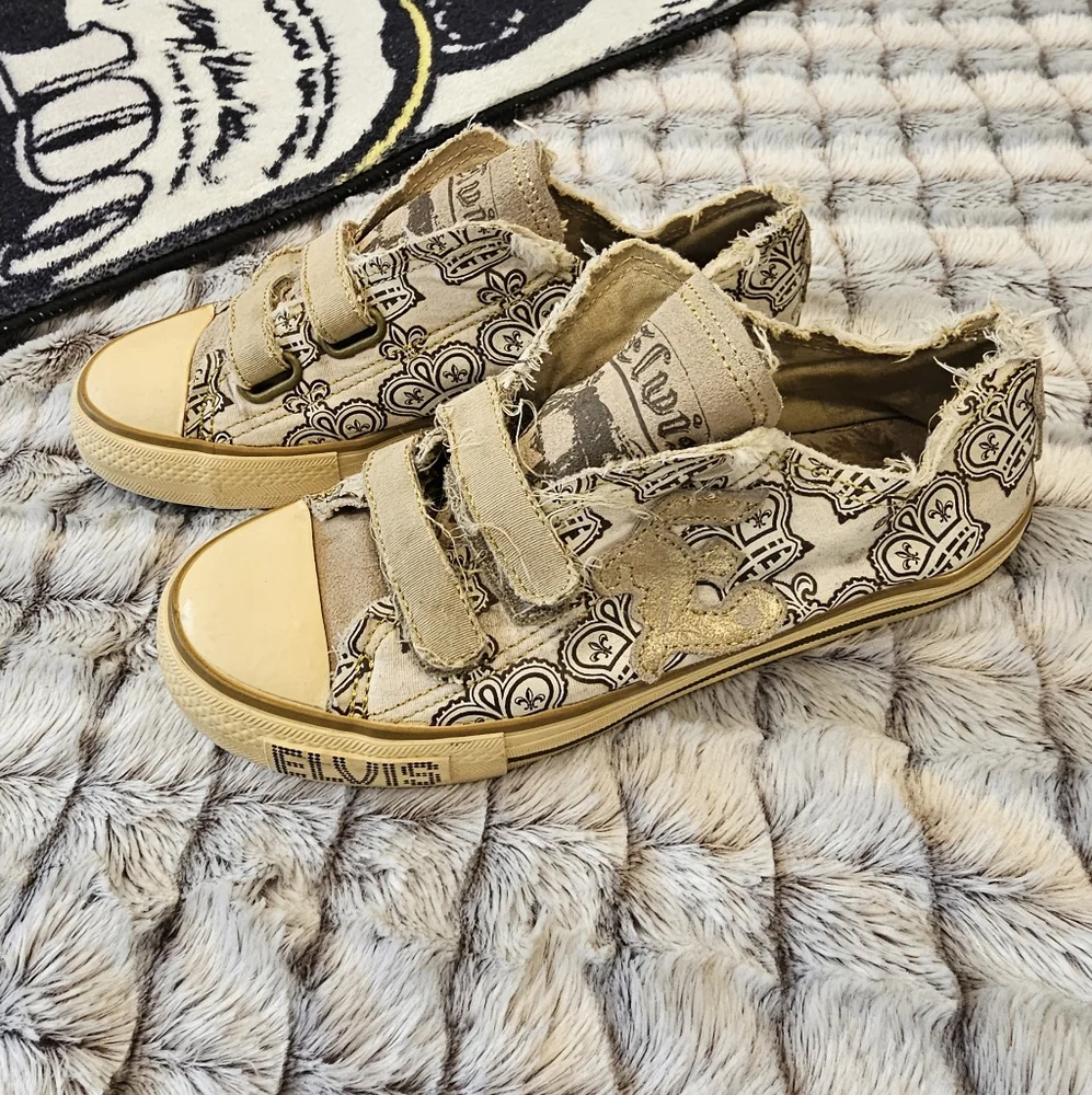 Vintage Elvis Presley Graceland Shoes Size 6 canvas king Rock N Roll Music RARE